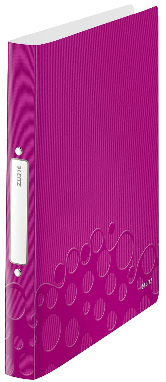 Ringbuch Leitz 4257-00-23, für DIN A4, 2 Ringe, Ring-Ø 25 mm, Rückenbreite 32 mm, pink metallic