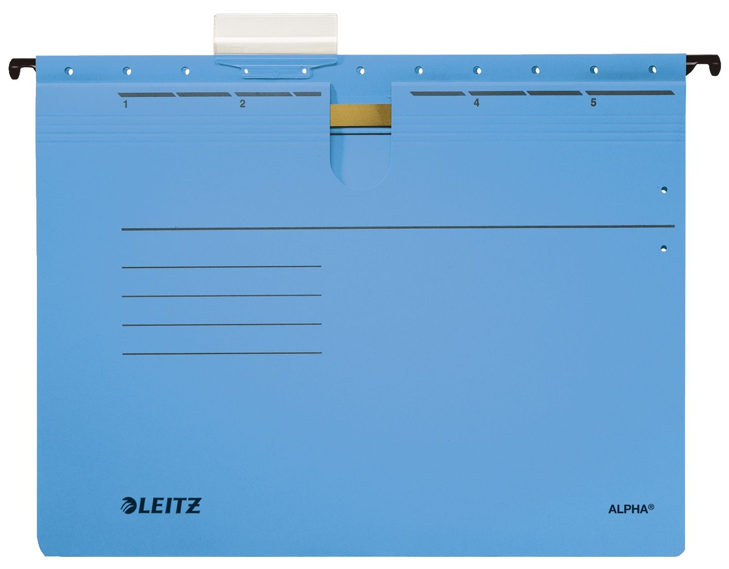 Hängehefter Leitz ALPHA® 1984-00-35, DIN A4 mit Innentasche, kaufmännische Heftung, Pendarec-Karton 275g, blau, 1 Stück