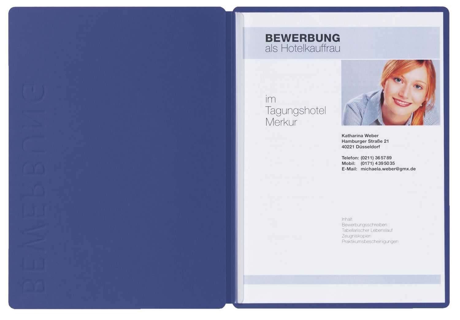 Bewerbungsmappe Solo - blau