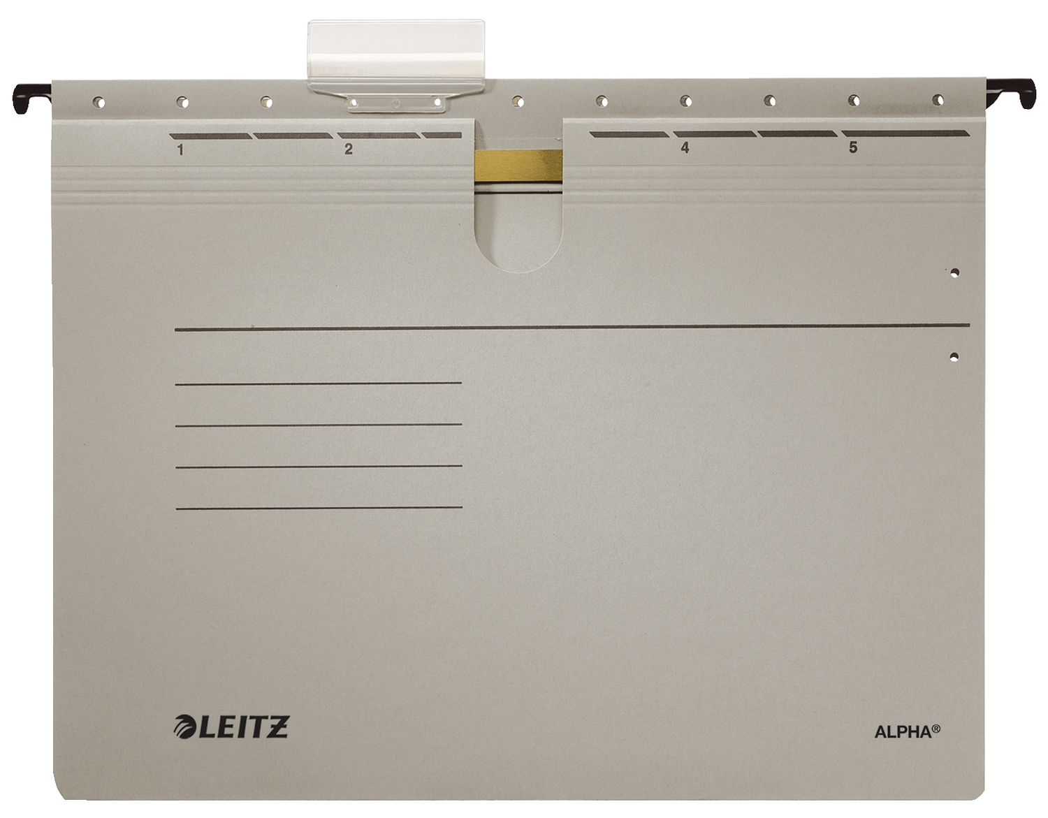 Hängehefter Leitz ALPHA® 1984-00-85, DIN A4 mit Innentasche, kaufmännische Heftung, Pendarec-Karton 275g, grau, 1 Stück