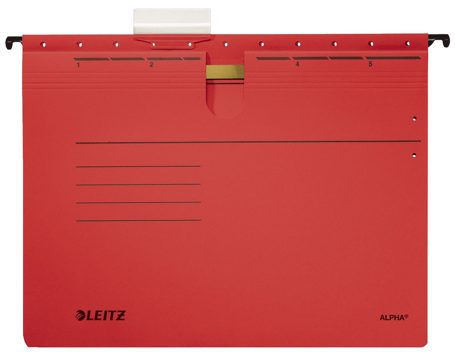 Hängehefter Leitz ALPHA® 1984-00-25, DIN A4 mit Innentasche, kaufmännische Heftung, Pendarec-Karton 275g, rot, 1 Stück