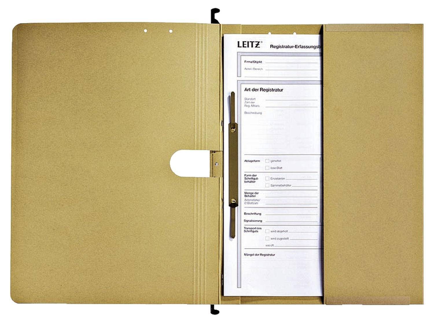 Hängehefter Leitz ALPHA® 1912-00-00, DIN A4 mit Innentasche, kaufmännische Heftung, Natronkarton 250g, naturbraun, 1 Stück