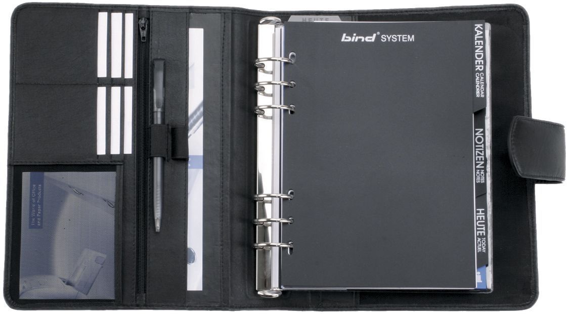 Systemplaner A5 Office, Nappaleder, schwarz, mit Magnetverschluss Systemplaner A5 Office, Nappaleder, schwarz, mit Magnetverschluss