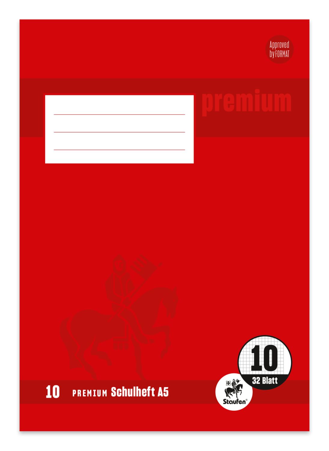 Heft PREMIUM LIN 10 - A5, 32 Blatt, 90 g/qm, kariert mit Rand Heft PREMIUM LIN 10 - A5, 32 Blatt, 90 g/qm, kariert mit Rand