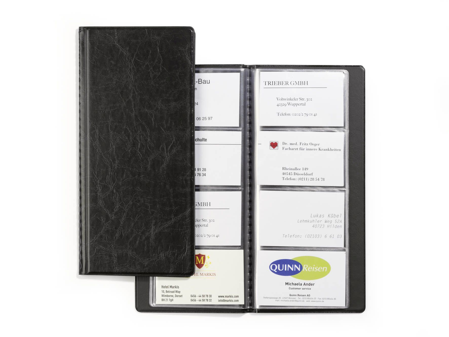 Visitenkartenbuch VISIFIX® 96, 115 x 253 mm, schwarz Visitenkartenbuch VISIFIX® 96, 115 x 253 mm, schwarz