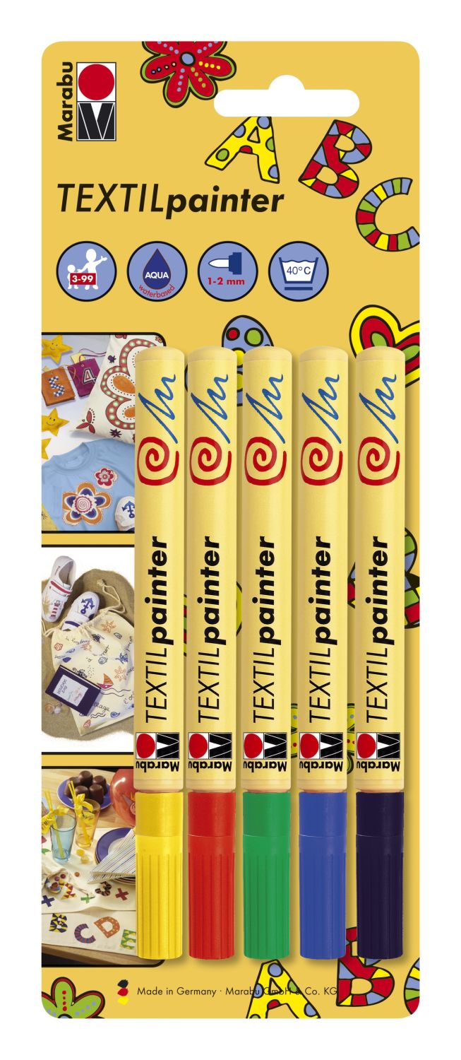 Textil Painter, 5er-Blister-Sortierung, 5 x 1-2 mm Textil Painter, 5er-Blister-Sortierung, 5 x 1-2 mm