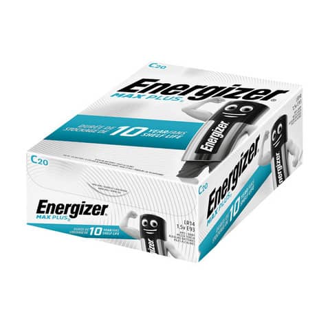 Batterien Energizer Max Plus C E301324104, Baby, R14, LR14, 1,5 V, 20 Stück Batterien Energizer Max Plus C E301324104, Baby, R14, LR14, 1,5 V, 20 Stück