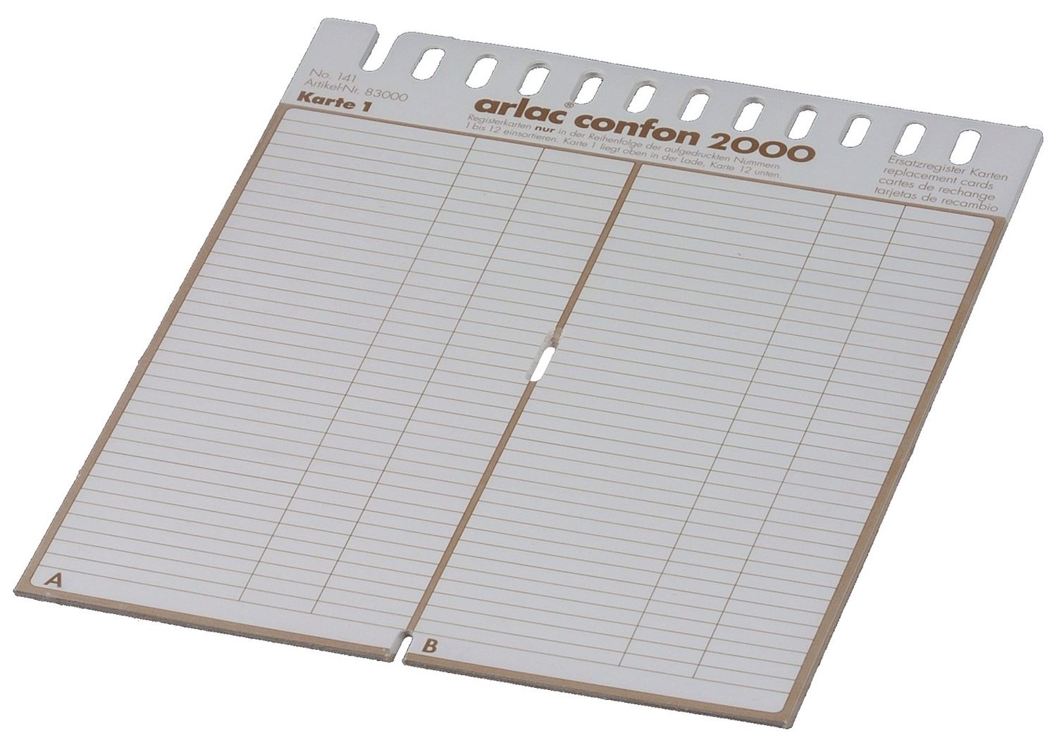 Ersatzregister für Telefonregister "Confon 2000" Ersatzregister für Telefonregister "Confon 2000"