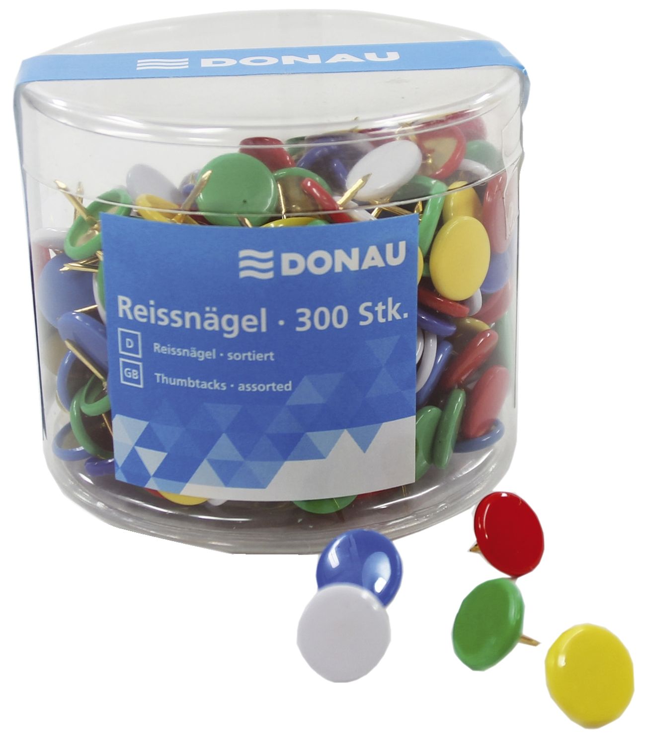 Reißnägel - Ø 10 mm, sortiert, Dose 300 Stück Reißnägel - Ø 10 mm, sortiert, Dose 300 Stück