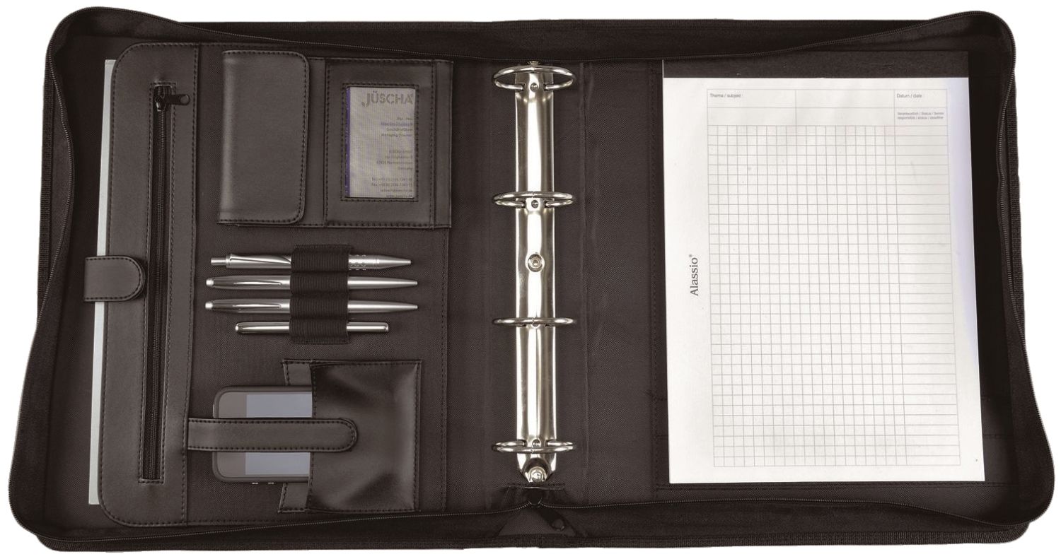 Tagungsmappe AREZZO - A4, Echt Leder, schwarz Tagungsmappe AREZZO - A4, Echt Leder, schwarz