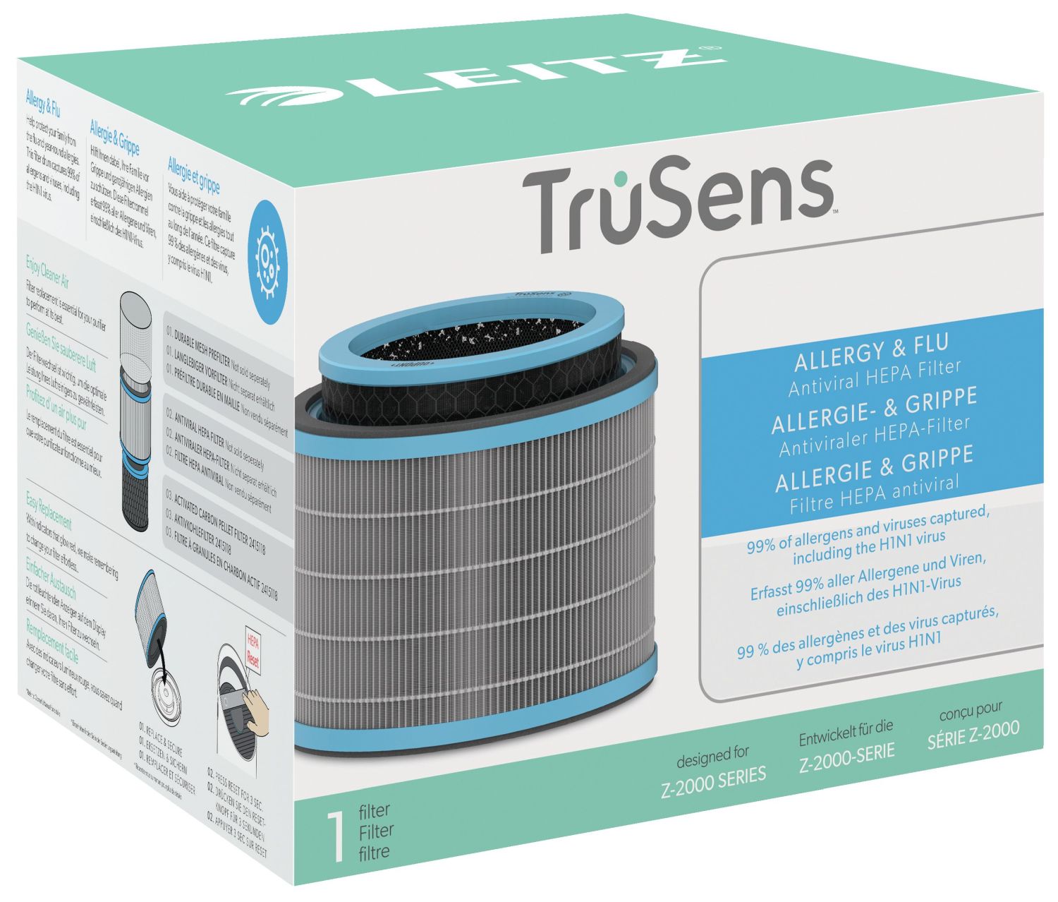 Ersatz HEPA-Filter Allergie für Leitz TruSens Luftreiniger Z-2000/Z-2500 Ersatz HEPA-Filter Allergie für Leitz TruSens Luftreiniger Z-2000/Z-2500