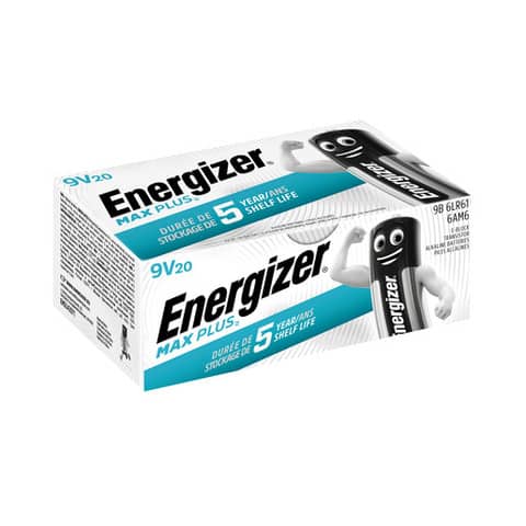 Batterie Energizer Max Plus 9V Block E301323203, E-Block, 6LR61, 9 V, 20 Stück Batterie Energizer Max Plus 9V Block E301323203, E-Block, 6LR61, 9 V, 20 Stück