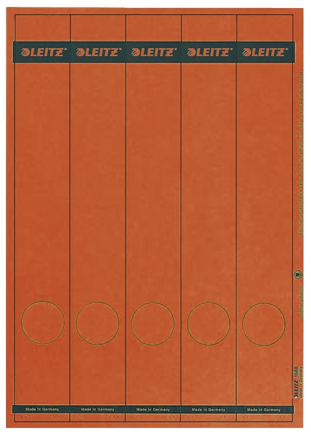 Rückenschild Leitz 1688-00-25, PC-beschriftbare, lang/schmal 38 x 285 mm, 75 Stück, rot Rückenschild Leitz 1688-00-25, PC-beschriftbare, lang/schmal 38 x 285 mm, 75 Stück, rot