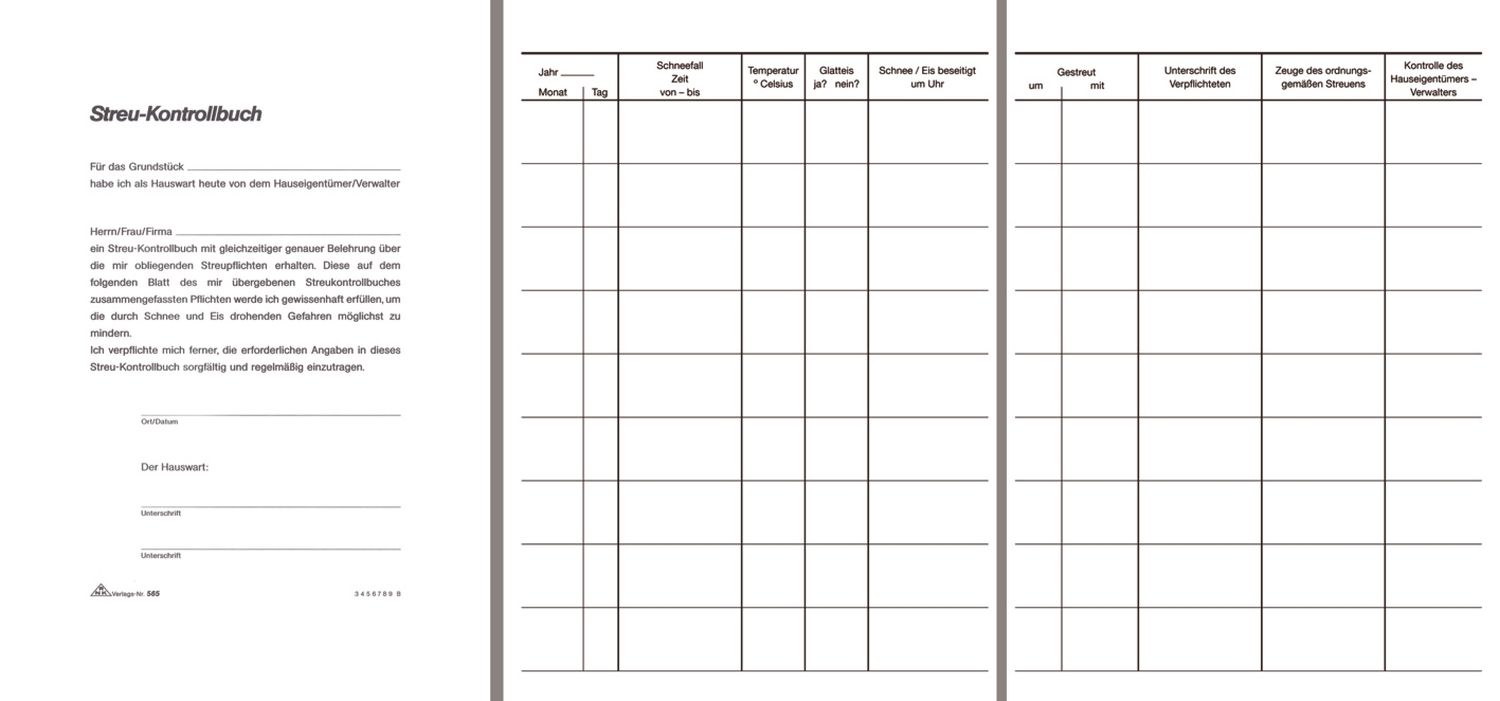 Streu-Kontrollbuch, 24 Seiten, DIN A5