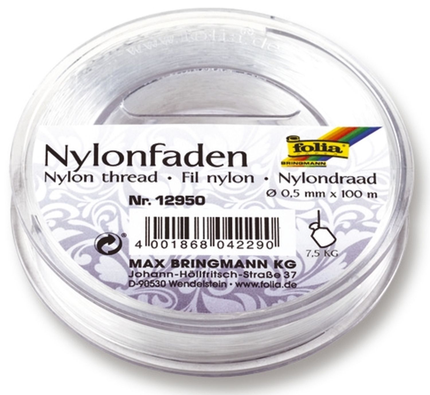 Nylonfaden - 0,5 mm, 100 m Spule Nylonfaden - 0,5 mm, 100 m Spule