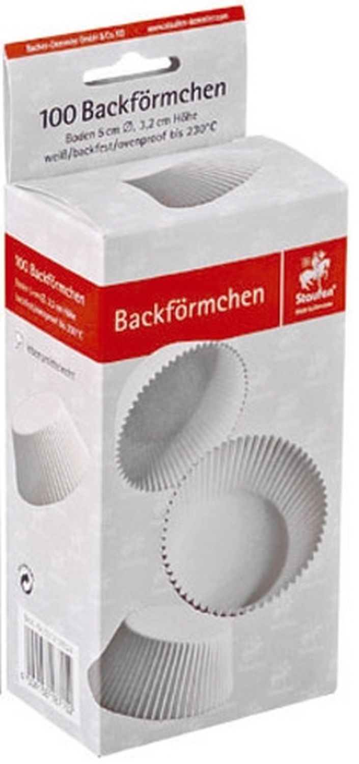 Back- und Pralinenförmchen - Ø 50 mm, weiß, 100 Stück