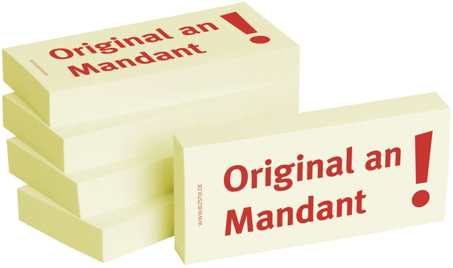 Haftnotizen "Original an Mandant" - 75 x 35 mm, 5x 100 Blatt Haftnotizen "Original an Mandant" - 75 x 35 mm, 5x 100 Blatt