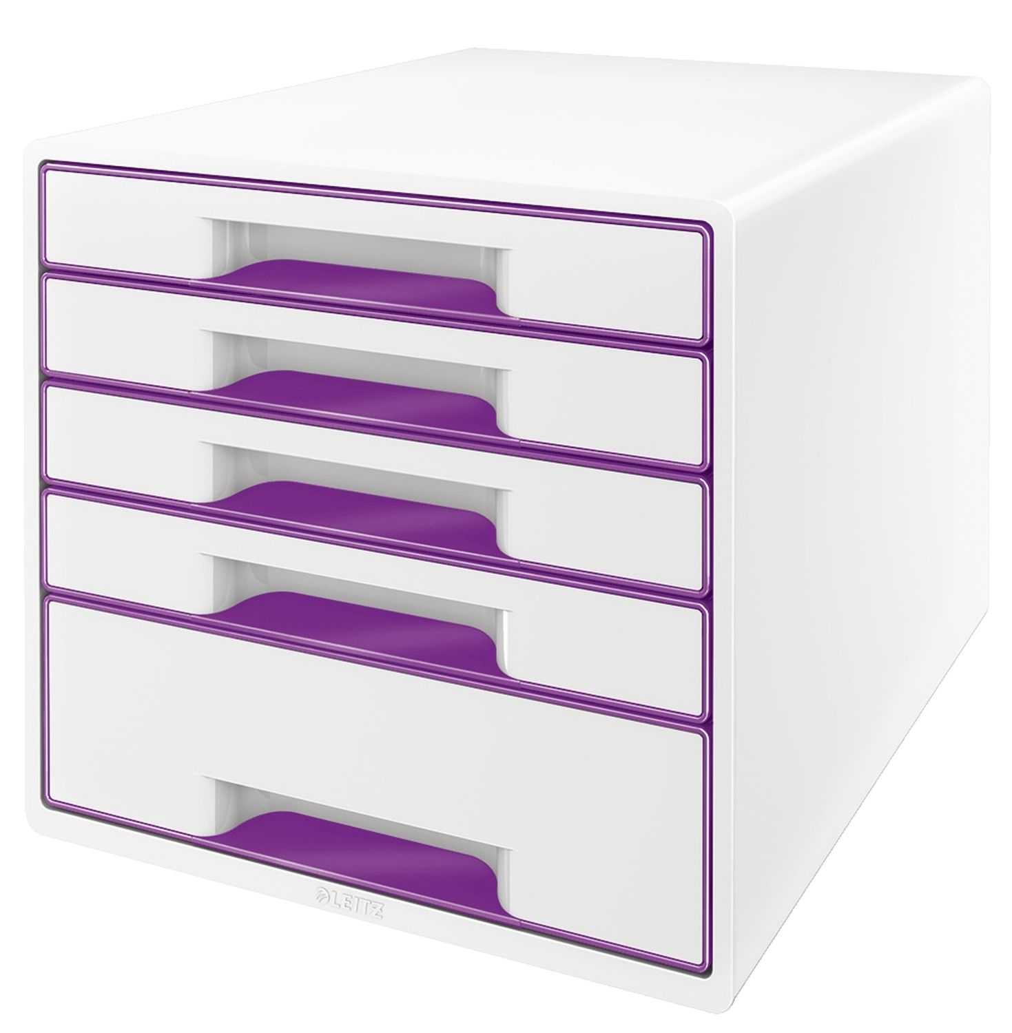 5214 Schubladenbox WOW CUBE - A4/C4, 5 geschlossene Schubladen, perlweiß/violett metallic 5214 Schubladenbox WOW CUBE - A4/C4, 5 geschlossene Schubladen, perlweiß/violett metallic