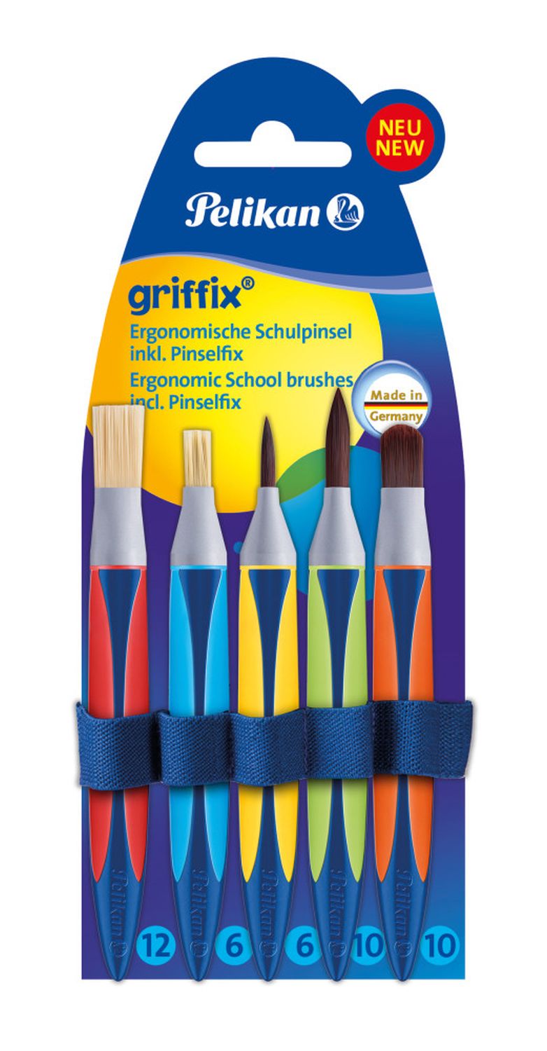 Schulpinsel griffix - Größe 6-12, Synthetik, 5er Pack Schulpinsel griffix - Größe 6-12, Synthetik, 5er Pack