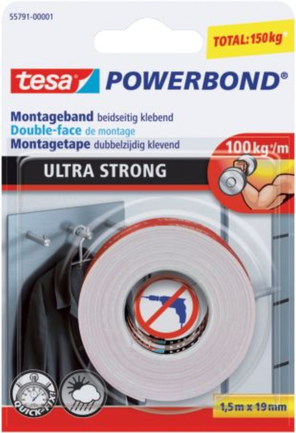 Montageband Powerbond® - 19 mm x 1,5 m, extra stark