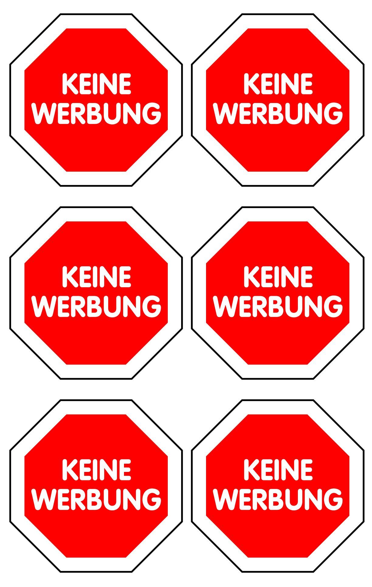59505 Home Hinweis-Etikett "Keine Werbung", Kunststoff, 1 Bogen 6 Etiketten 59505 Home Hinweis-Etikett "Keine Werbung", Kunststoff, 1 Bogen 6 Etiketten