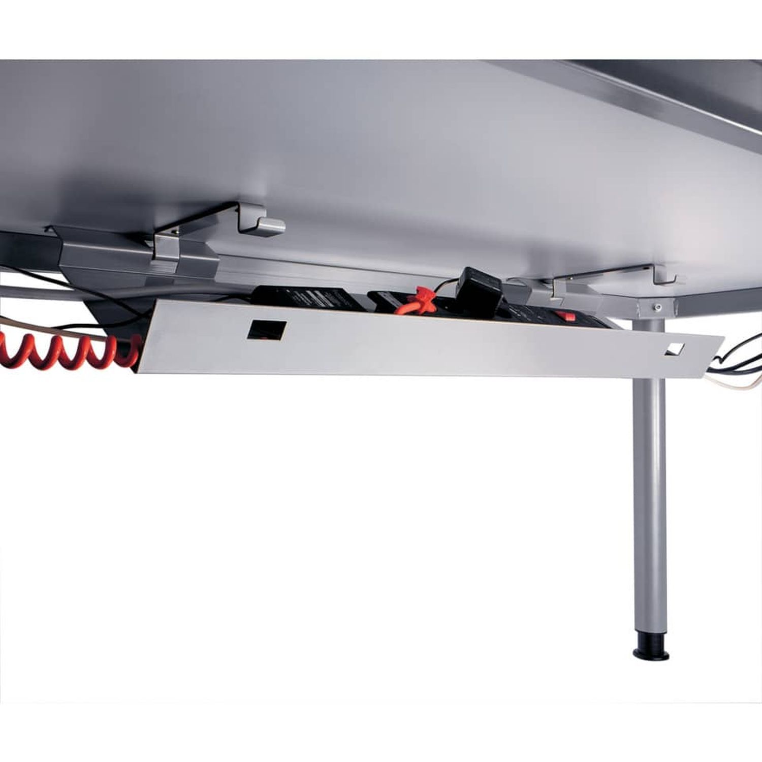 Kabelwanne - 90 cm, abklappbar, Grau, mit Montageservice Kabelwanne - 90 cm, abklappbar, Grau, mit Montageservice