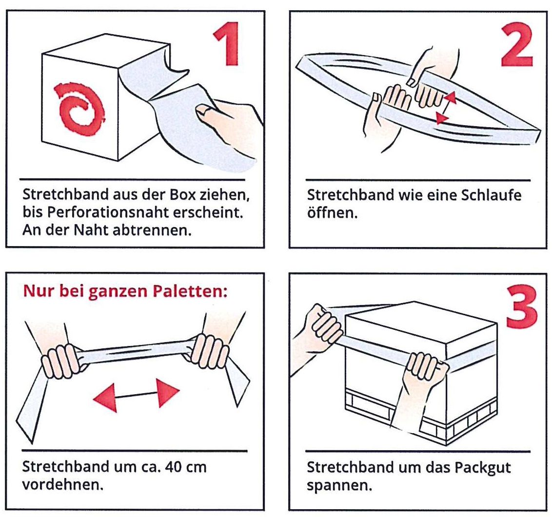 Stretchband in Box - 10 x 120 cm, Folie transprent, 100 Stück