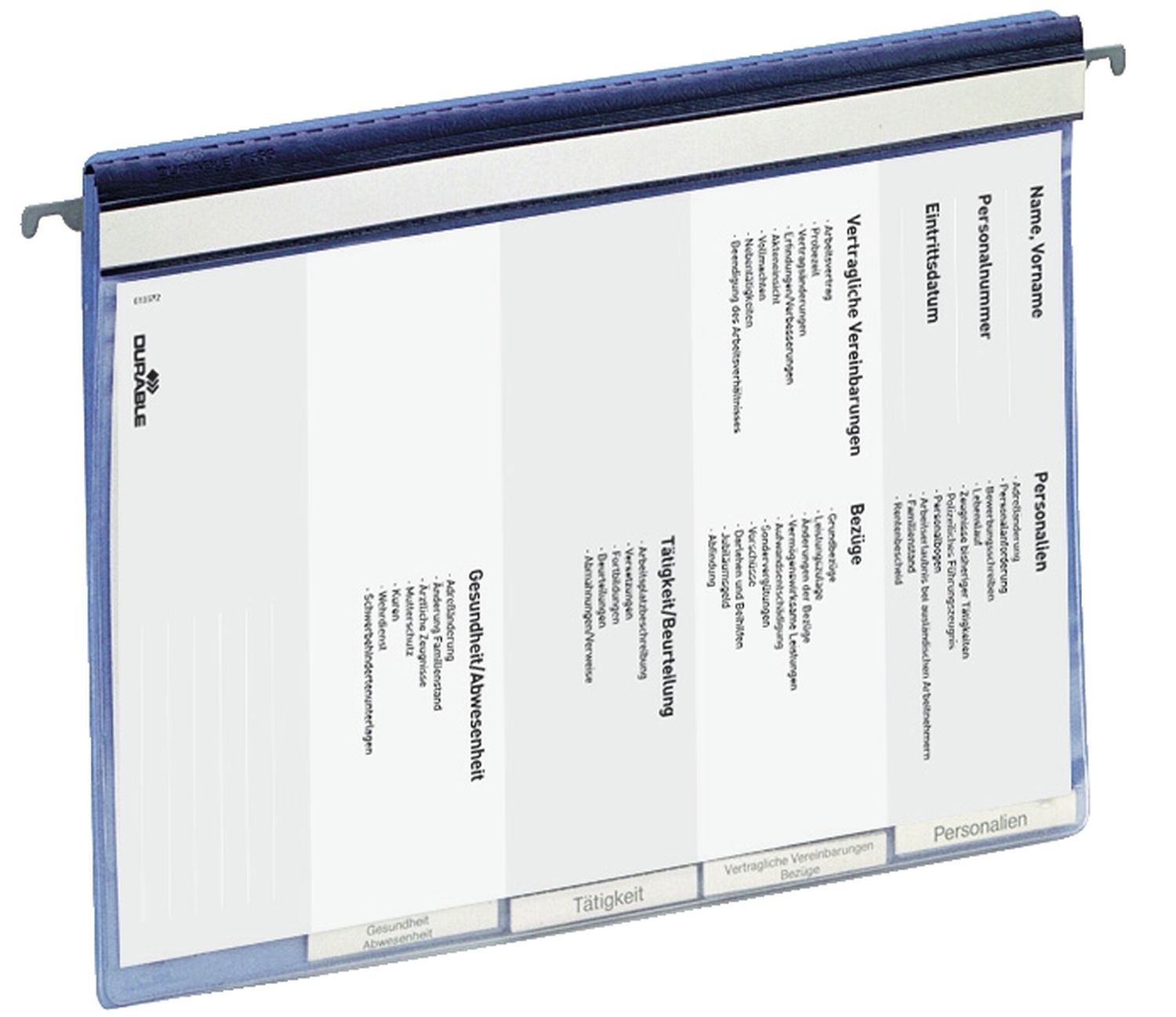 Personalhefter Durable 2555 06, DIN A4, Hartfolie, 5fach-Register, blau