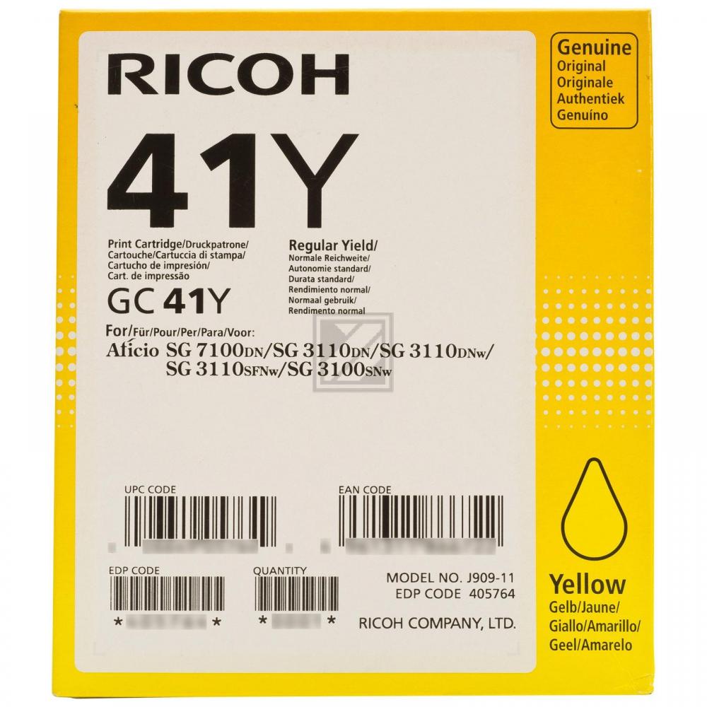 Original Tinte Ricoh GC-41Y (405764), ca. 2.200 Seiten, yellow