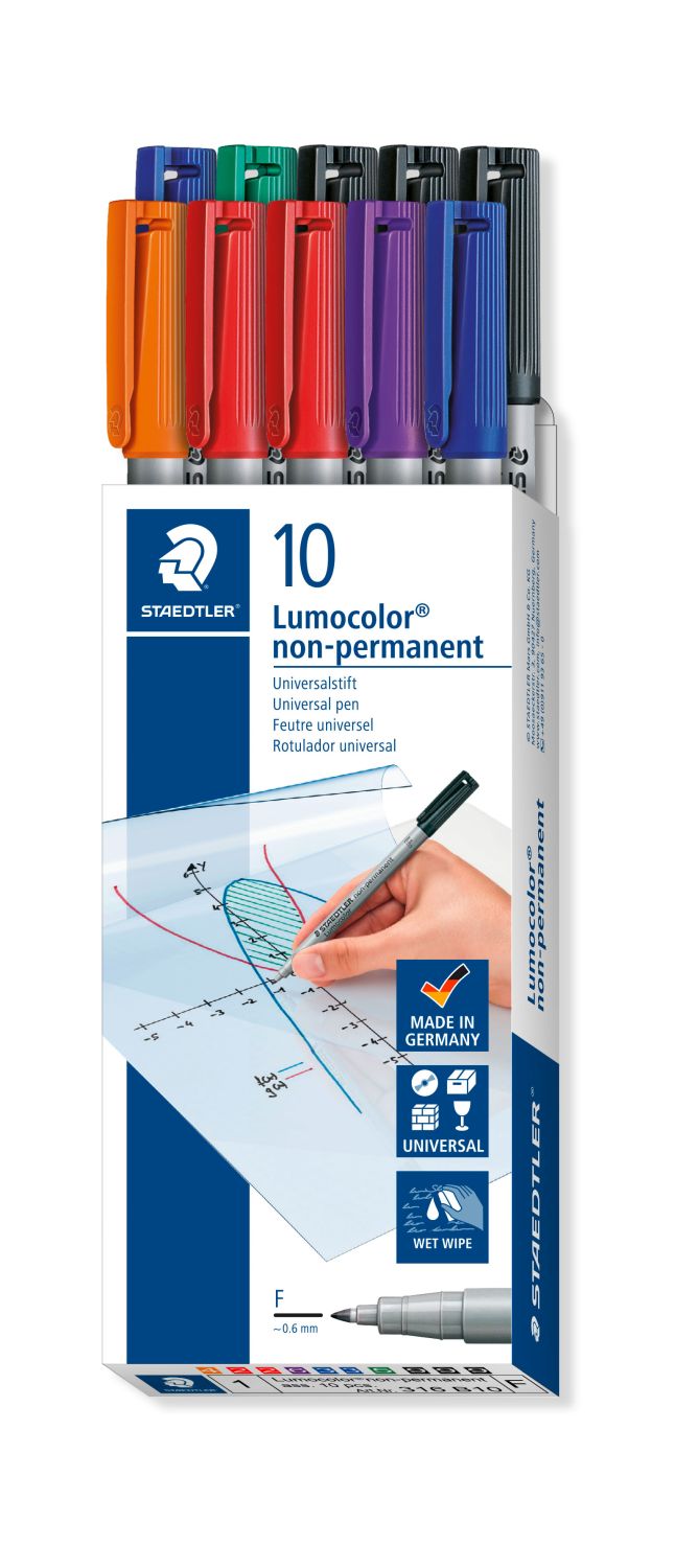 Feinschreiber Universalstift Lumocolor® - non-permanent, F, 10 Farben