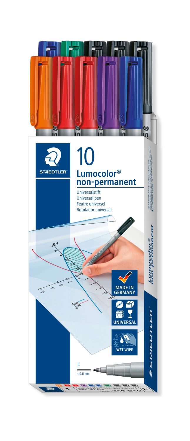 Feinschreiber Universalstift Lumocolor® - non-permanent, F, 10 Farben Feinschreiber Universalstift Lumocolor® - non-permanent, F, 10 Farben