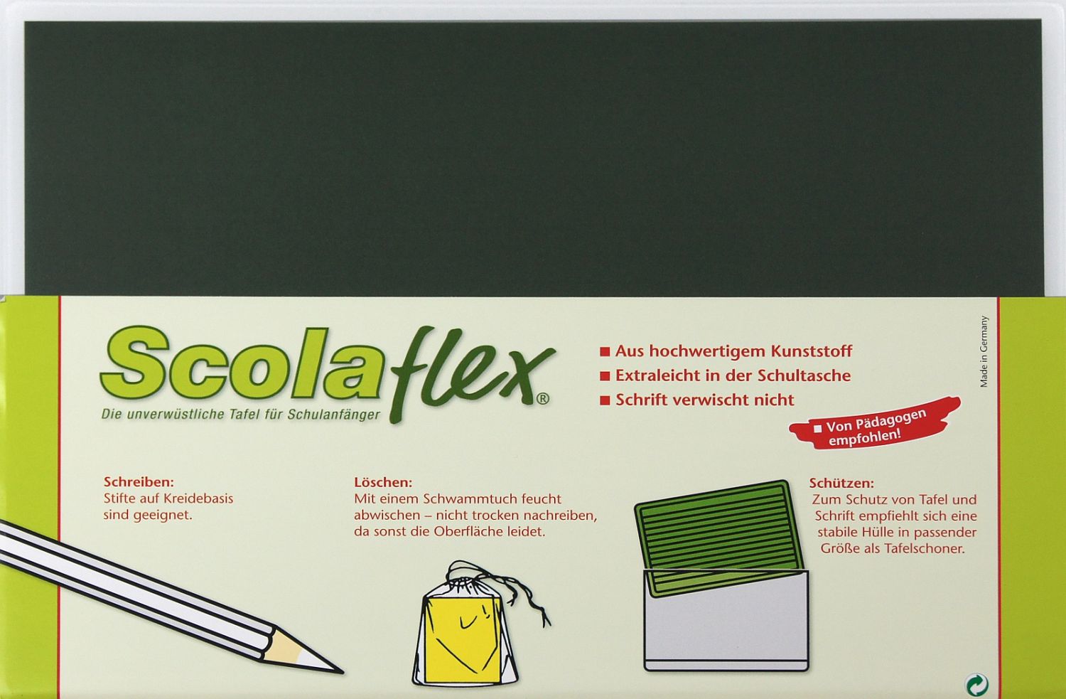 Schülertafel Original Scolaflex® B1A, Kunststoff, 25,9 x 17,7 cm, schwarz