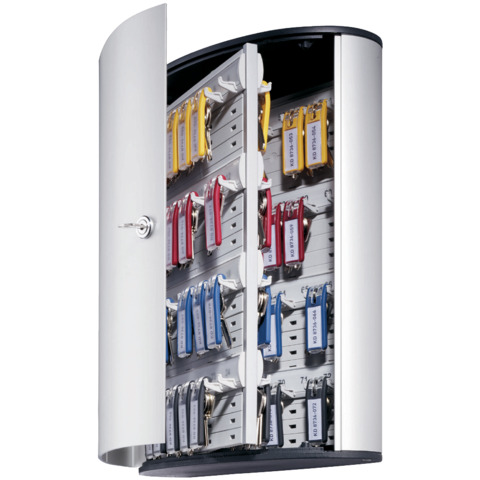 Schlüsselkasten Durable Key Box 195523, mit 72 Haken, 30 x 40 x 11,8 cm, mit Zylinderschloss, silber