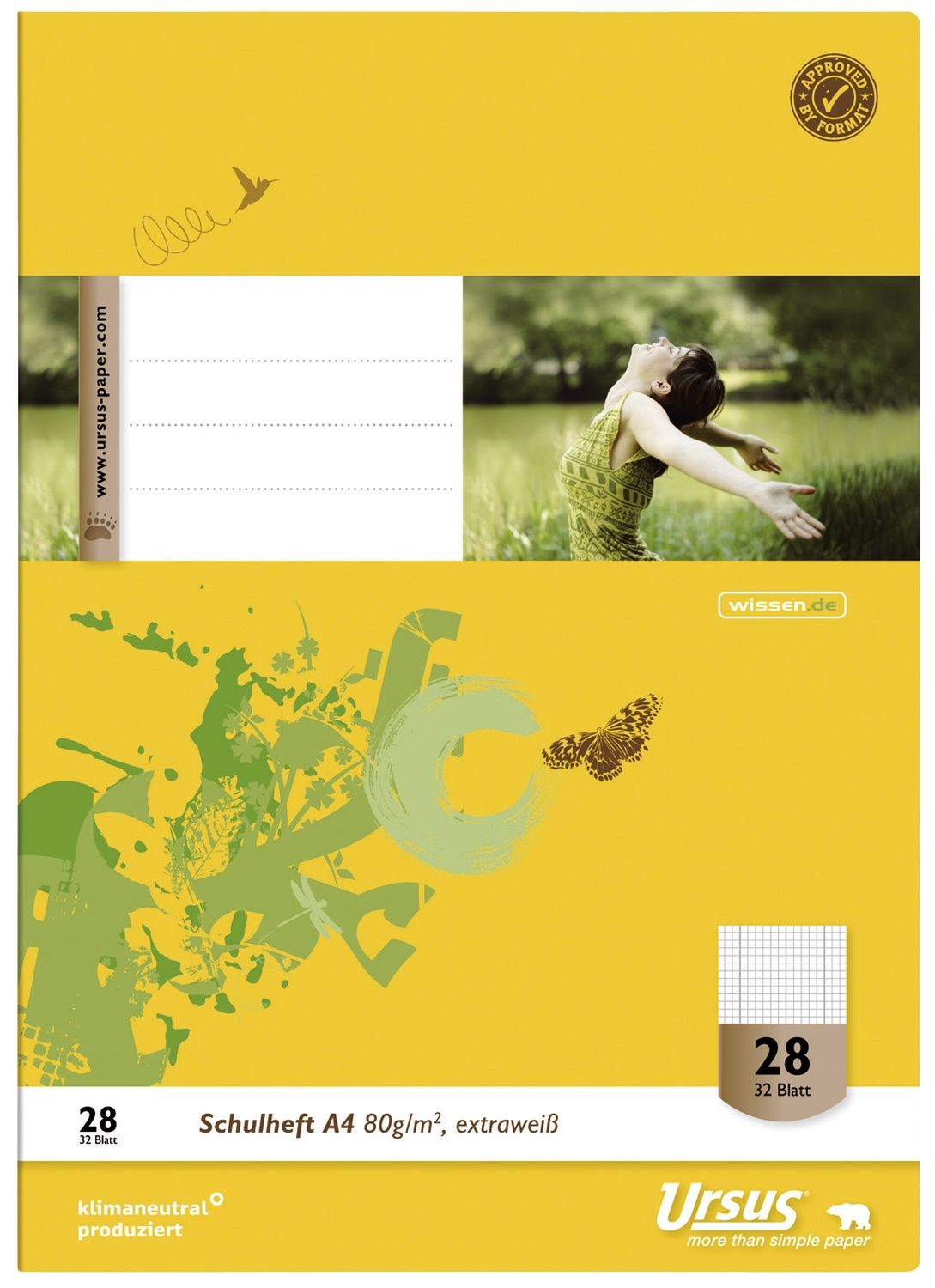 Heft LIN28 - A4, 32 Blatt, 90 g/qm, kariert mit Randlinien Heft LIN28 - A4, 32 Blatt, 90 g/qm, kariert mit Randlinien