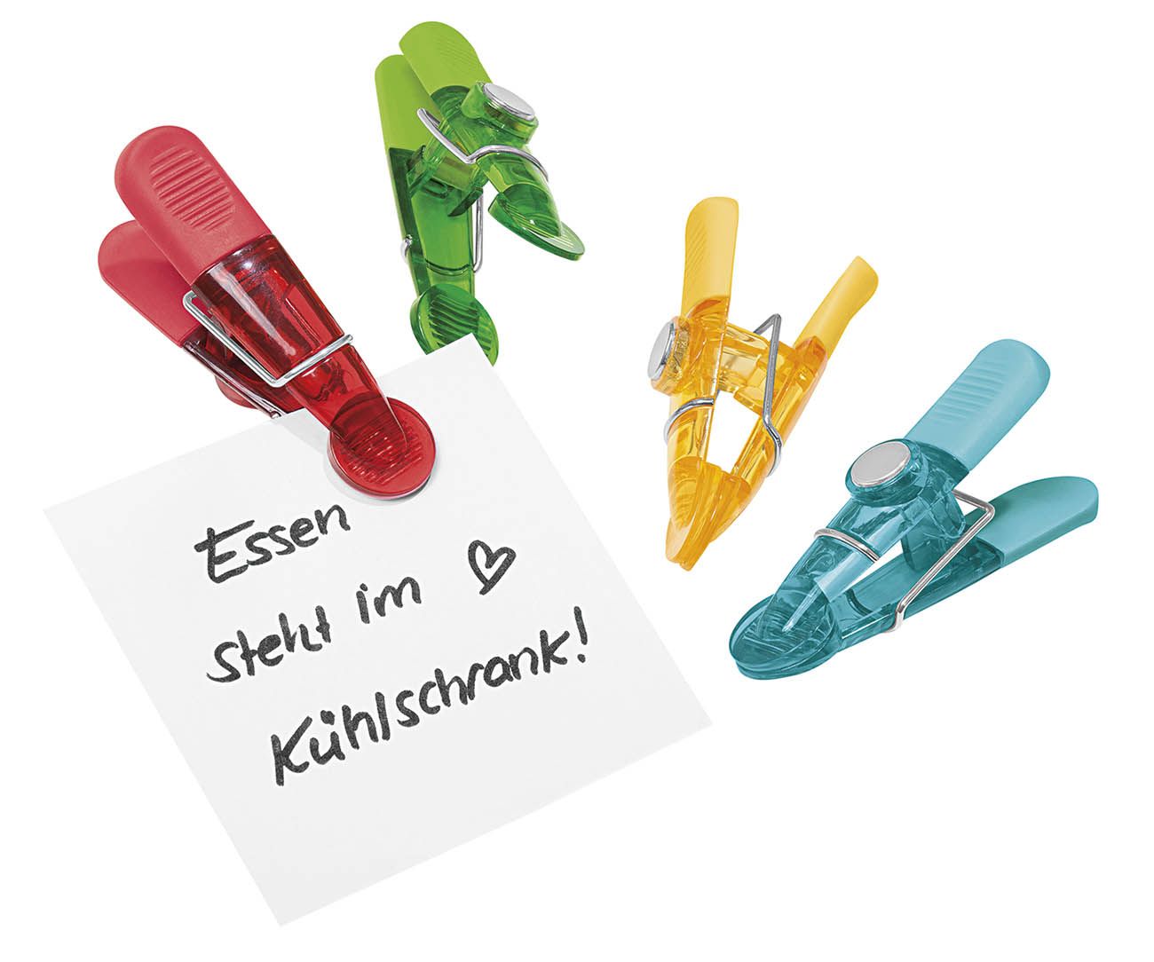 Notizhalter Magnet GLOSSY - 4 Stück, sortiert Notizhalter Magnet GLOSSY - 4 Stück, sortiert