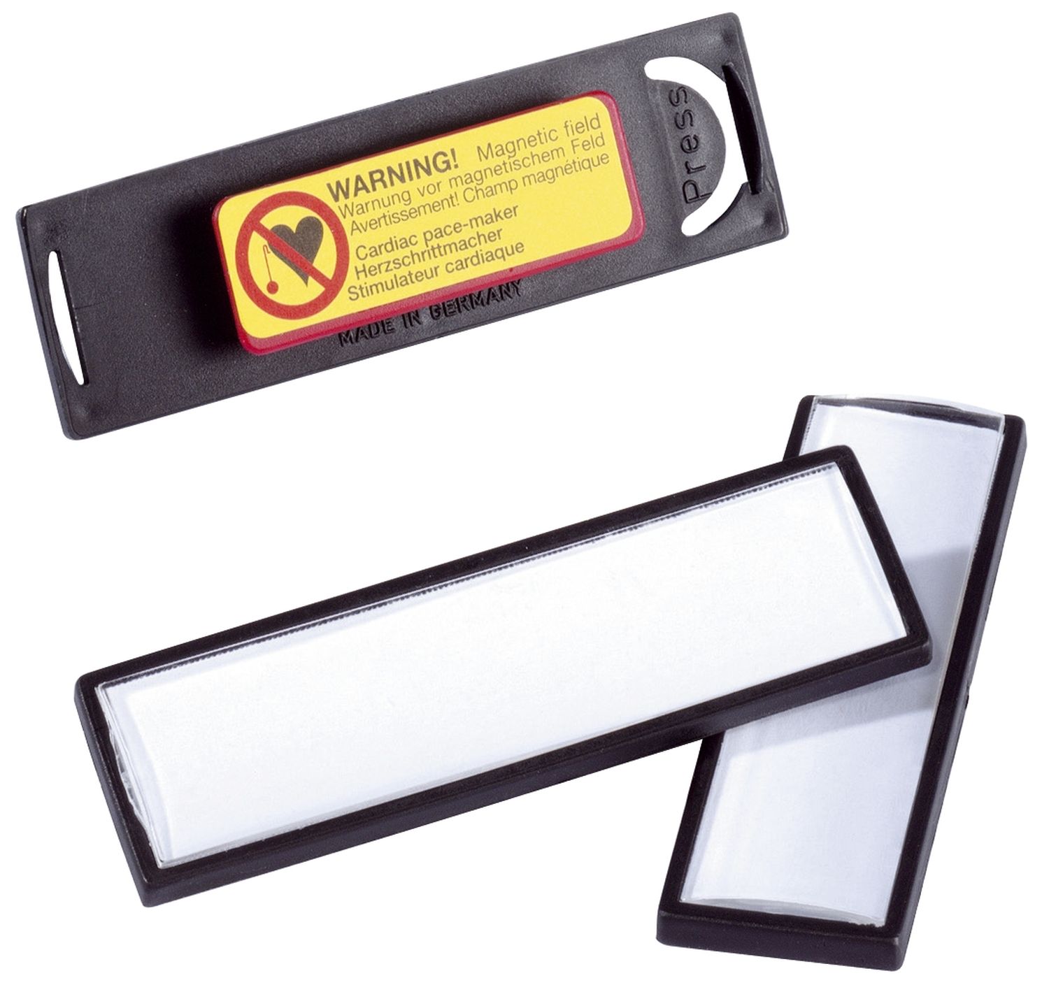 Namensschild CLIP CARD mit Magnet - 67 x 17 mm, 25 Stück Namensschild CLIP CARD mit Magnet - 67 x 17 mm, 25 Stück