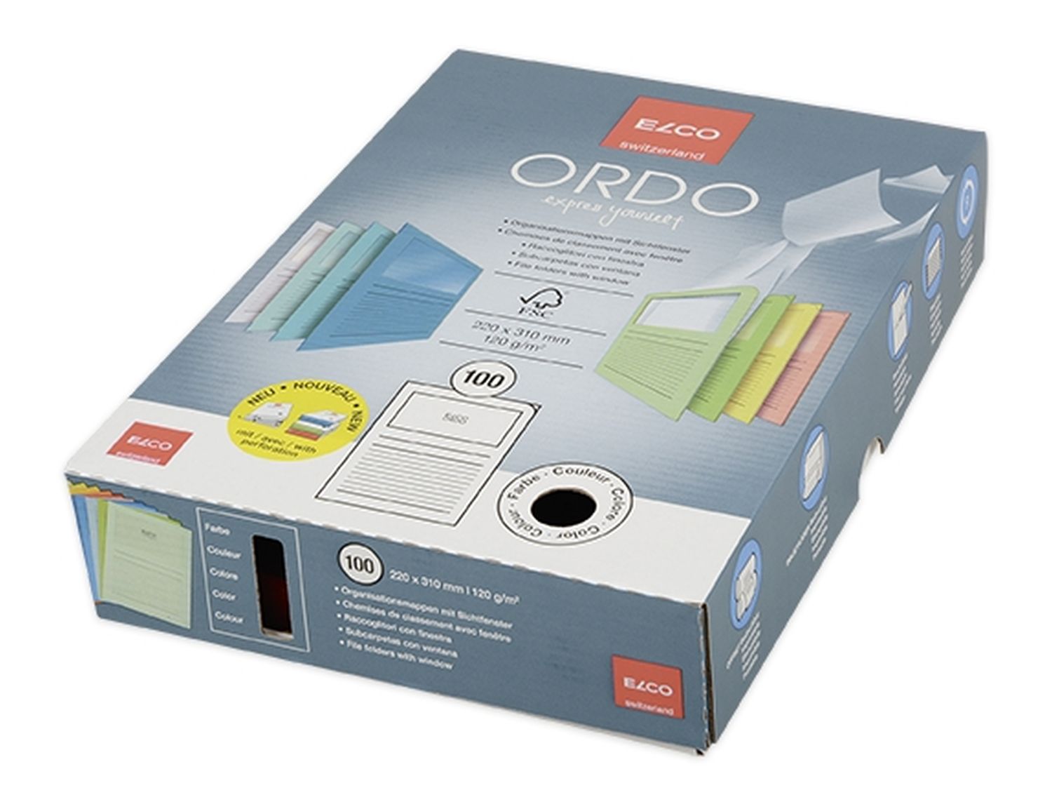 Sichtmappen Ordo classico - weiß, 120g, 100 Stück, Sichtfenster und Linien Sichtmappen Ordo classico - weiß, 120g, 100 Stück, Sichtfenster und Linien