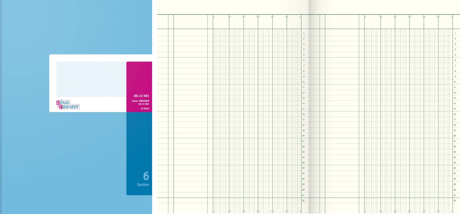 Spaltenbuch - 6 Spalten, A4, 40 Blatt Spaltenbuch - 6 Spalten, A4, 40 Blatt