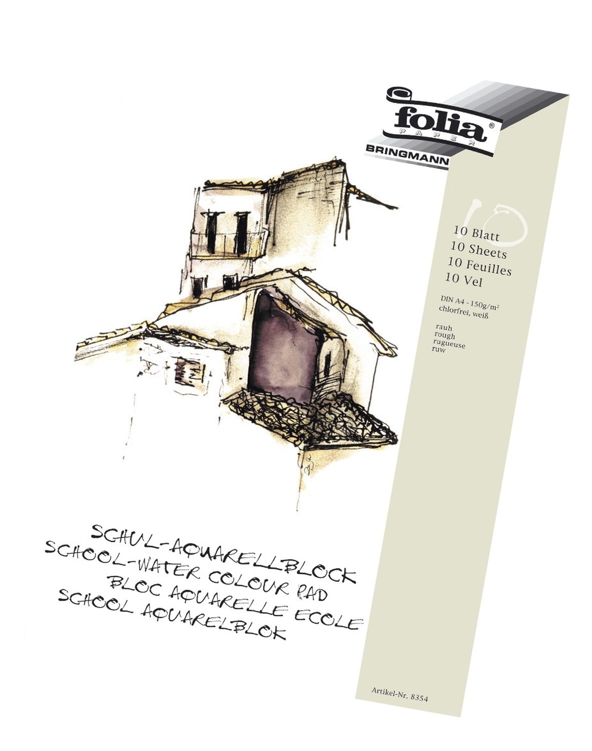 Schul-Aquarellblock 150 g/qm, DIN A3, weiß, 10 Blatt Schul-Aquarellblock 150 g/qm, DIN A3, weiß, 10 Blatt
