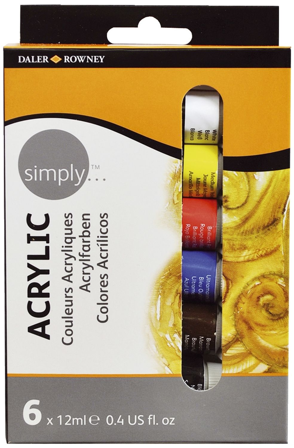 Acrylfarbe Simply - 6x 12 ml sortiert Acrylfarbe Simply - 6x 12 ml sortiert