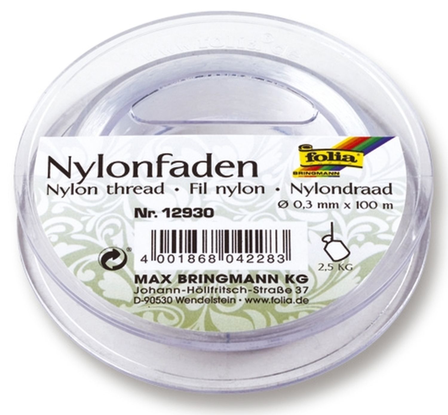 Nylonfaden - 0,3 mm, 100 m Spule Nylonfaden - 0,3 mm, 100 m Spule