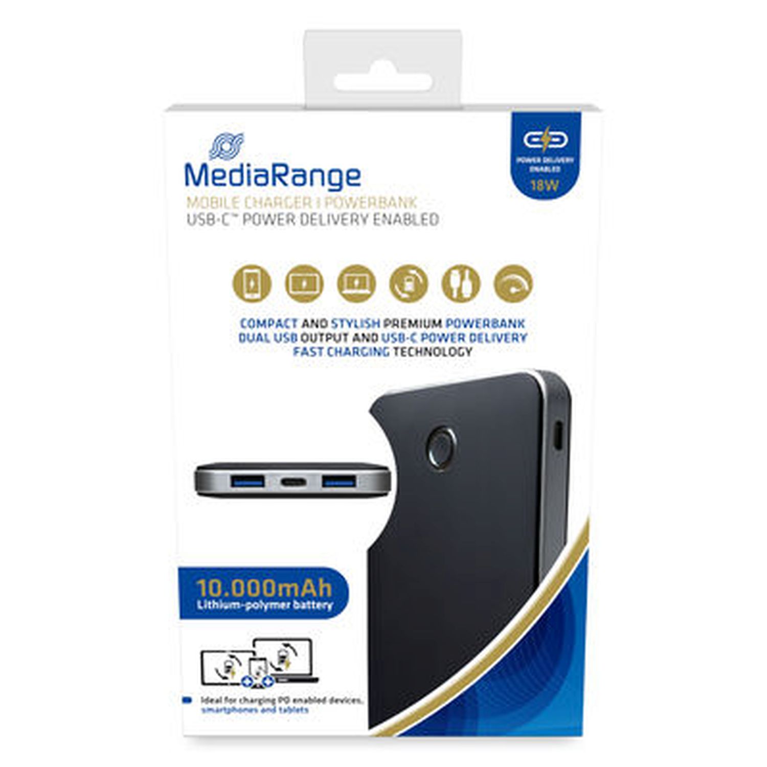 Mobiles Ladegerät | Powerbank 10.000mAh mit USB-C Power Delivery Schnellladetechnologie Mobiles Ladegerät | Powerbank 10.000mAh mit USB-C Power Delivery Schnellladetechnologie