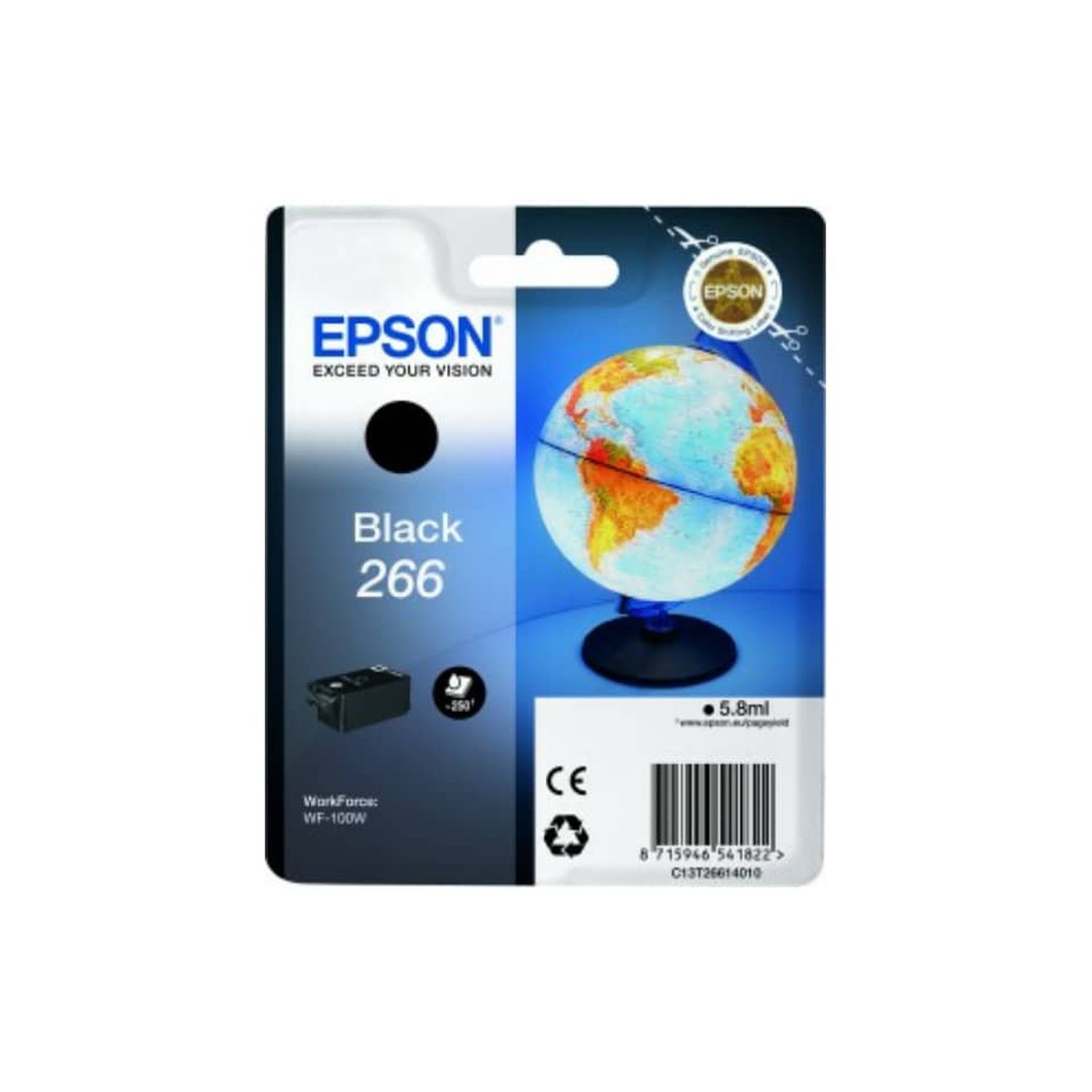 Original Epson Tintenpatrone schwarz (C13T26614010,T266140,266,T2661,T26614010)