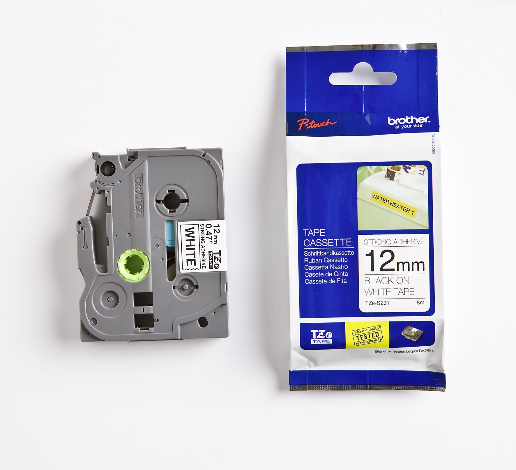 TZe-S231 Schriftbandkassette - laminiert, 12 mm x 8 m, schwarz auf weiß TZe-S231 Schriftbandkassette - laminiert, 12 mm x 8 m, schwarz auf weiß