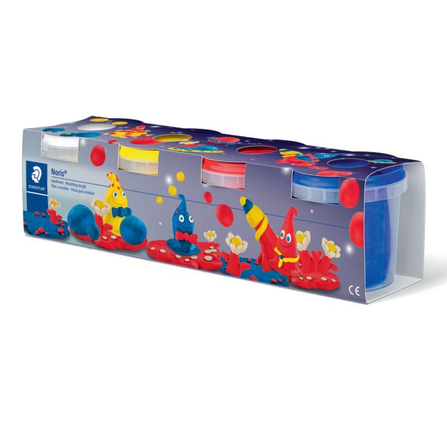 Spielknete Noris Club - 4 farbig sortiert, Basisfarben Spielknete Noris Club - 4 farbig sortiert, Basisfarben