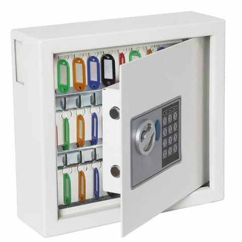 Schlüsselschrank Phönix Gygnus KS0031E, mit 30 Haken, 30,0 x 28,0 x 10,0 cm, mit Elektronikschloss, grau