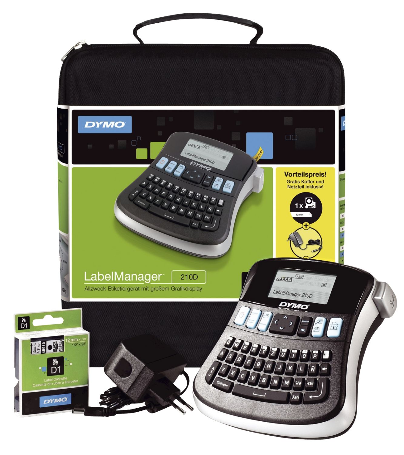 Beschriftungsgerät LabelManager 210D Kofferset, inkl. stabilem Koffer Beschriftungsgerät LabelManager 210D Kofferset, inkl. stabilem Koffer