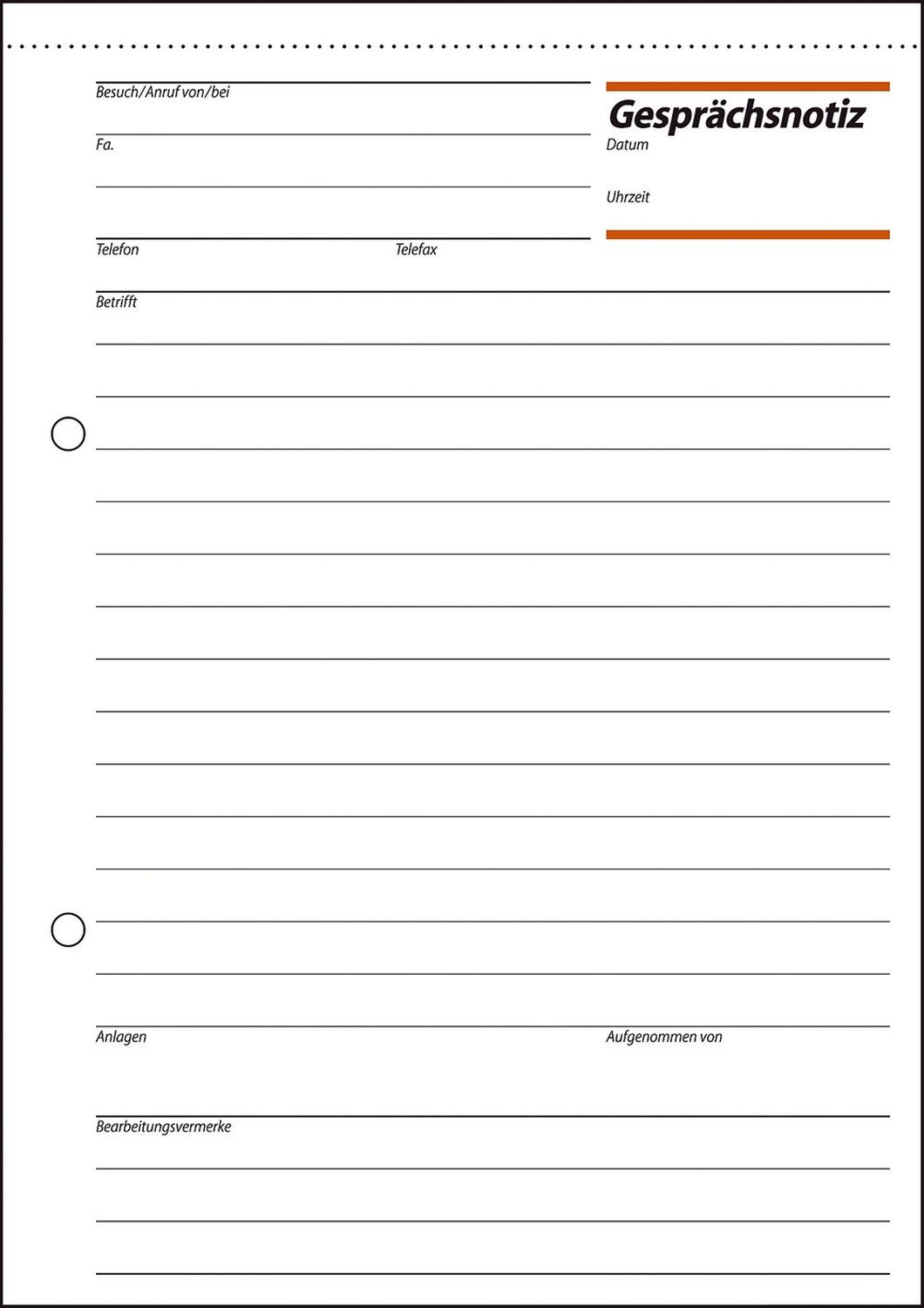 Gesprächsnotizen - A5, 50 Blatt Gesprächsnotizen - A5, 50 Blatt