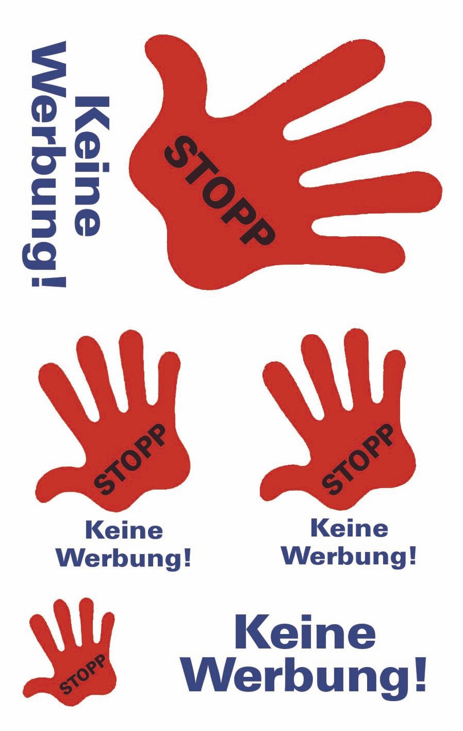 3741 Hinweis-Etikett "Stop-Keine Werbung", Folie, 5 Etiketten 3741 Hinweis-Etikett "Stop-Keine Werbung", Folie, 5 Etiketten
