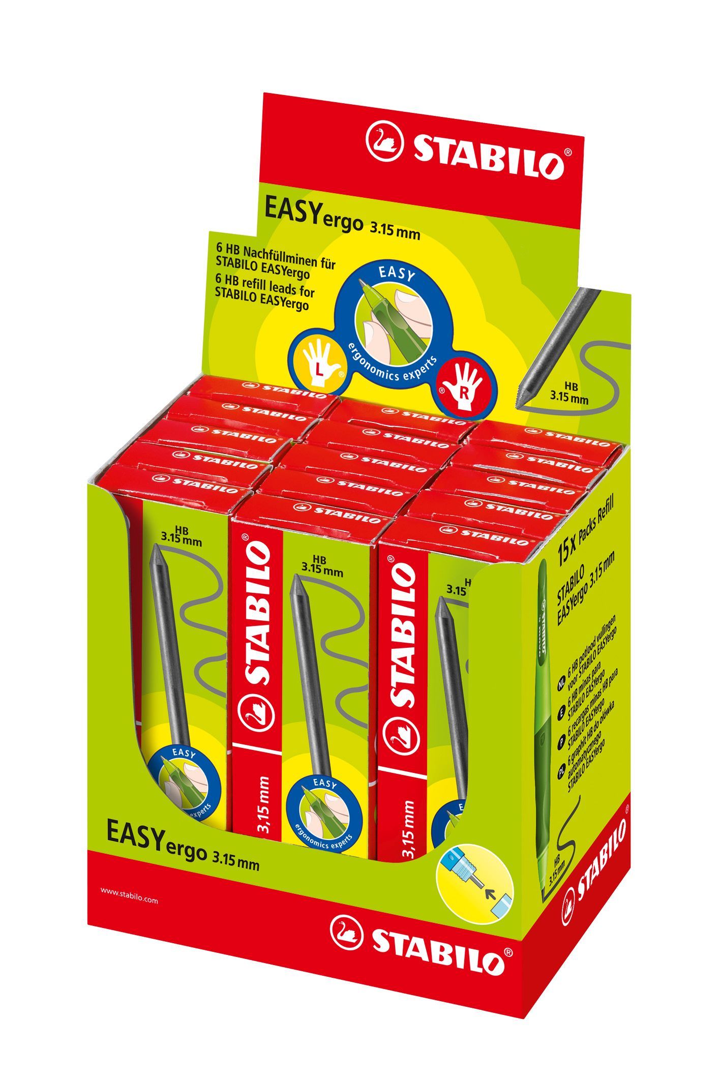 Minen zum Nachfüllen - EASYergo 3.15 Nachfüllminen - 15 x 6er Pack im Display - Härtegrad HB Minen zum Nachfüllen - EASYergo 3.15 Nachfüllminen - 15 x 6er Pack im Display - Härtegrad HB
